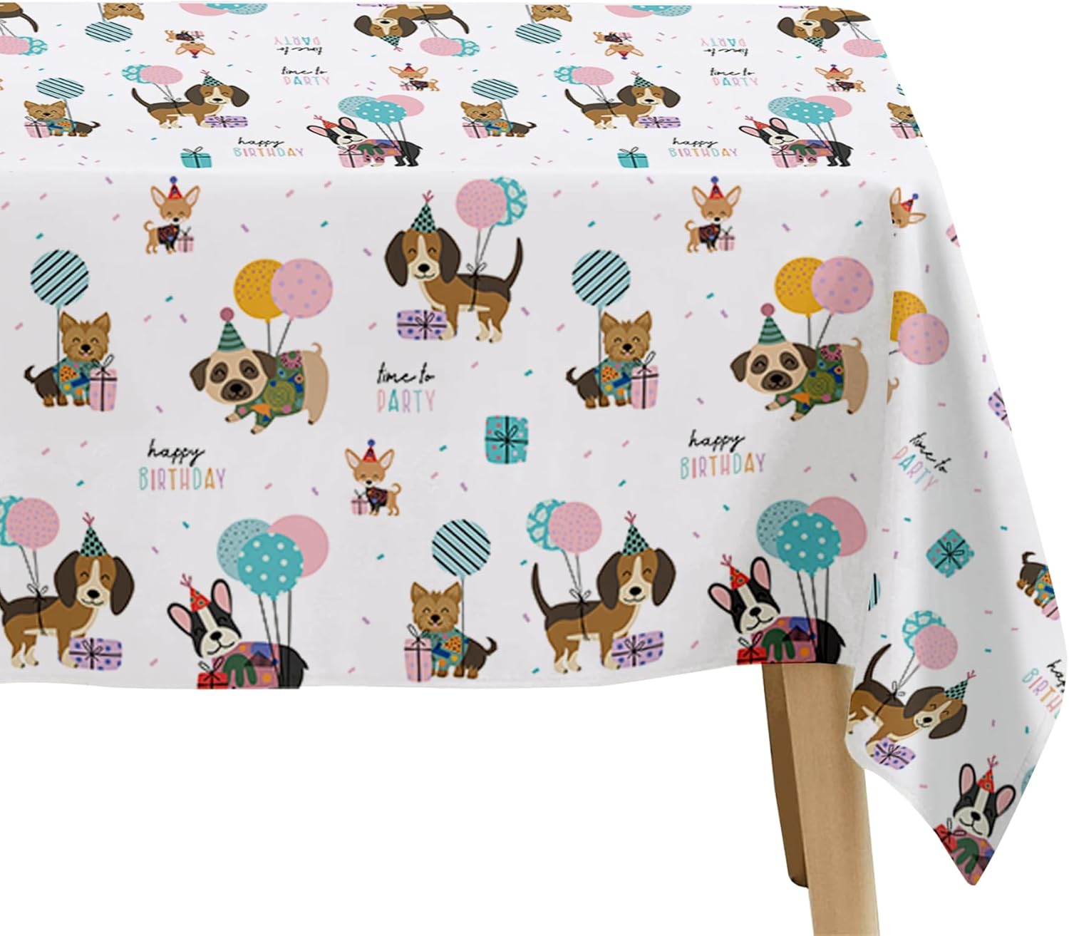 Dog Birthday Decorations Tablecloth Set 3 Pack 86x55in