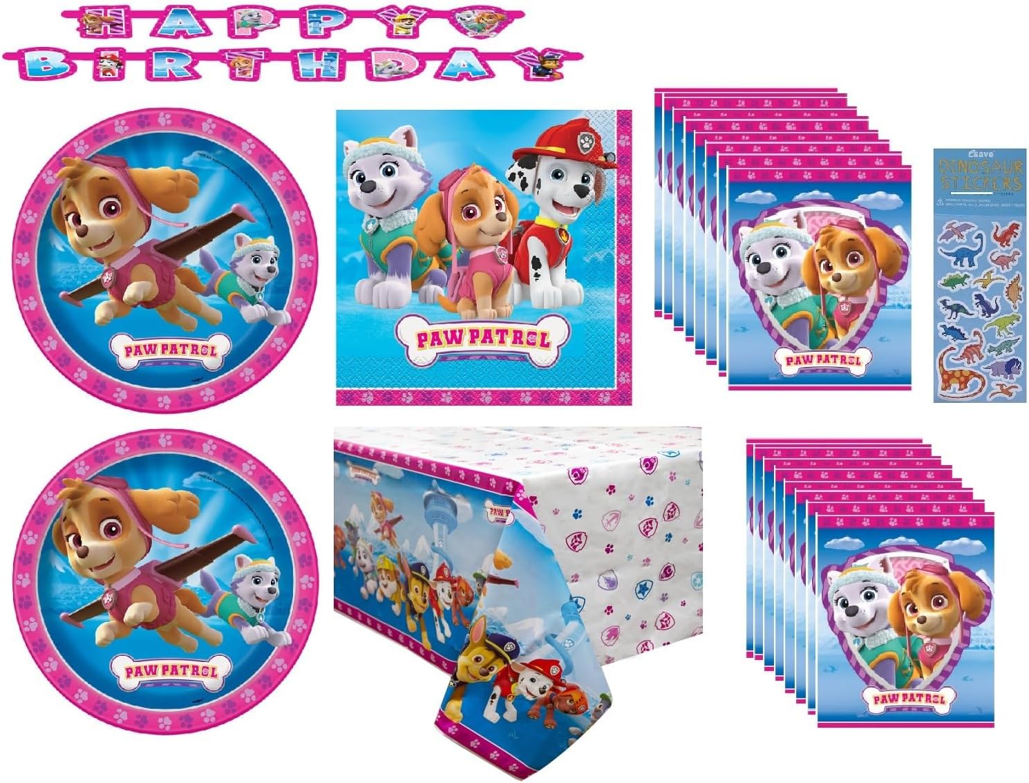 Paw Patrol Girl Pink Party Supplies Bundle