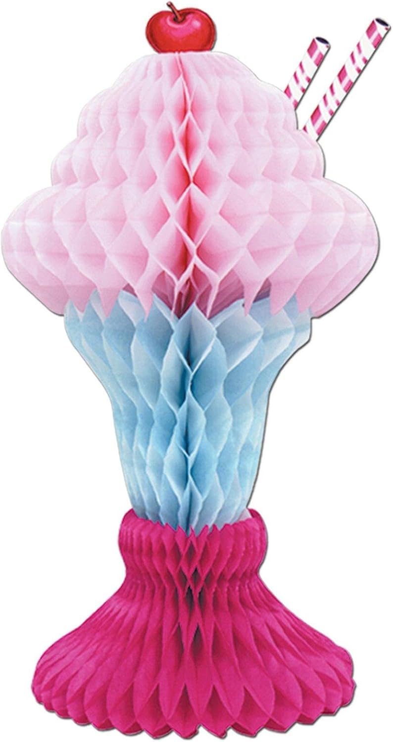 Tissue Ice Cream Sundae Party Decoration