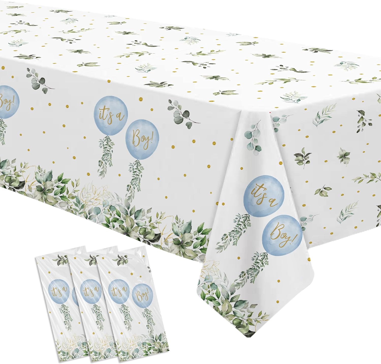 Baby Boy Balloon Party Tablecloth 3 Pack