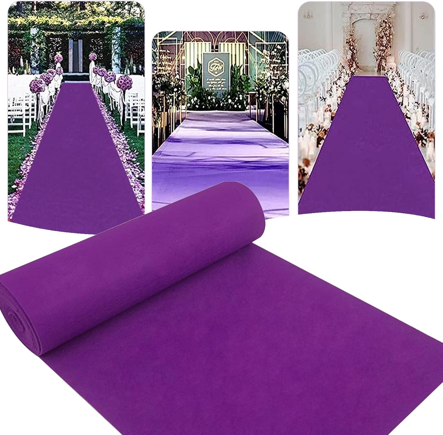 Purple Aisle Carpet Runner for Wedding Events 15x30m