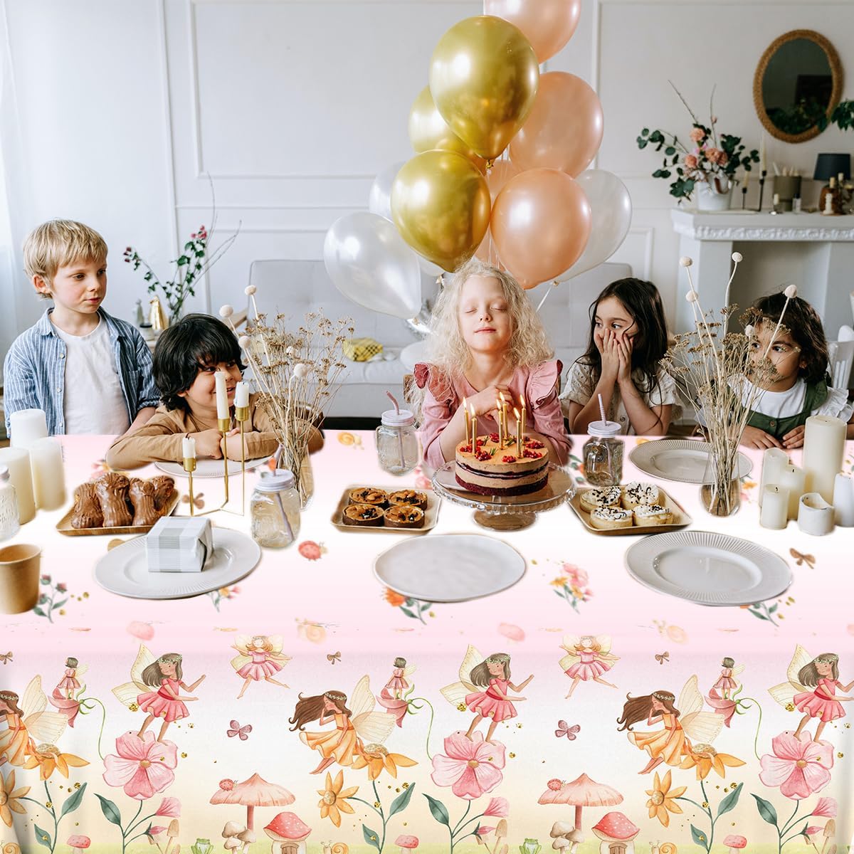 3pcs Fairy Party Tablecloth Decorations for Enchanted Wonderland
