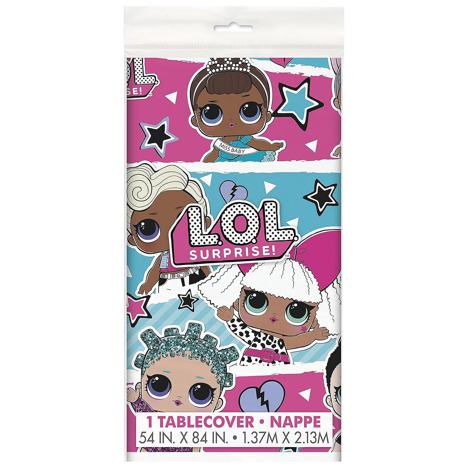 Multicolor LOL Surprise Table Cover - 54x84 Inches 1 Count