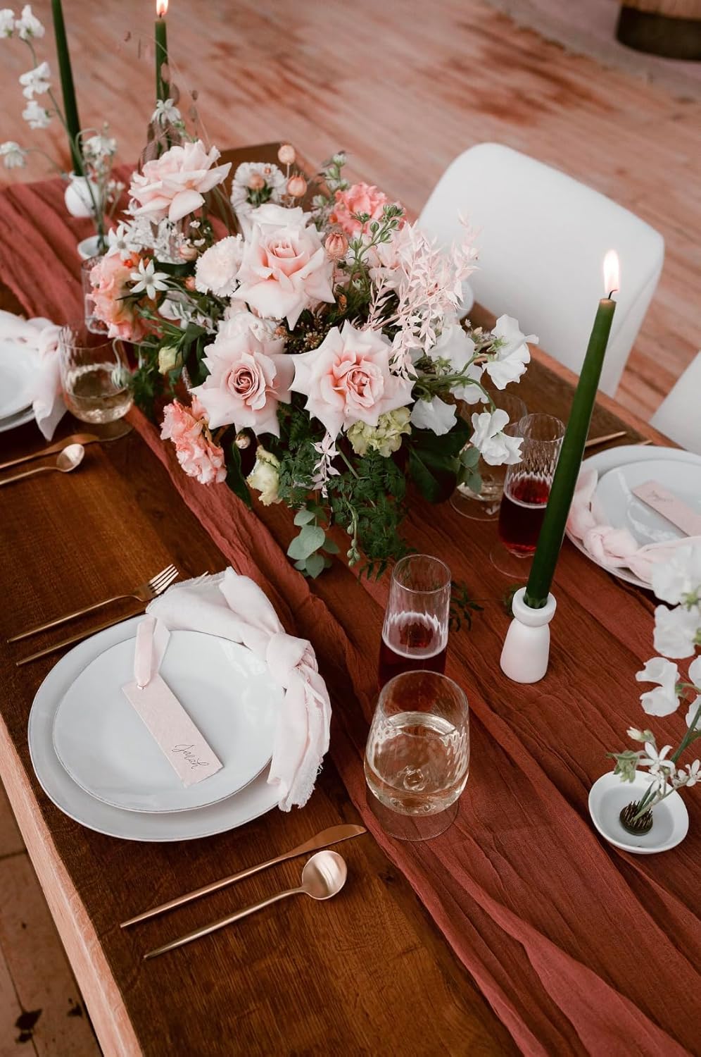 50ft Terracotta Orange Rust Cheesecloth Table Runner