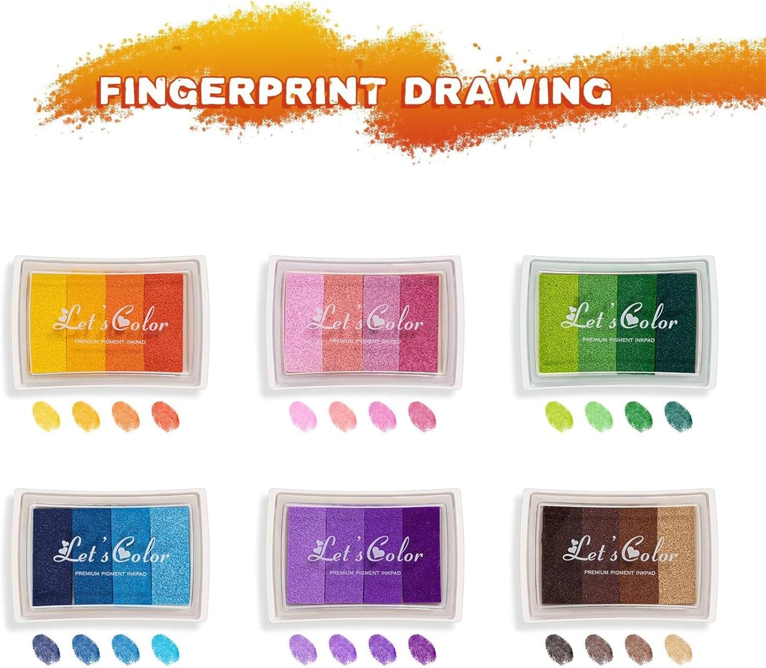 Niaviben 24 Color Rainbow Ink Pad Stamps for Crafts