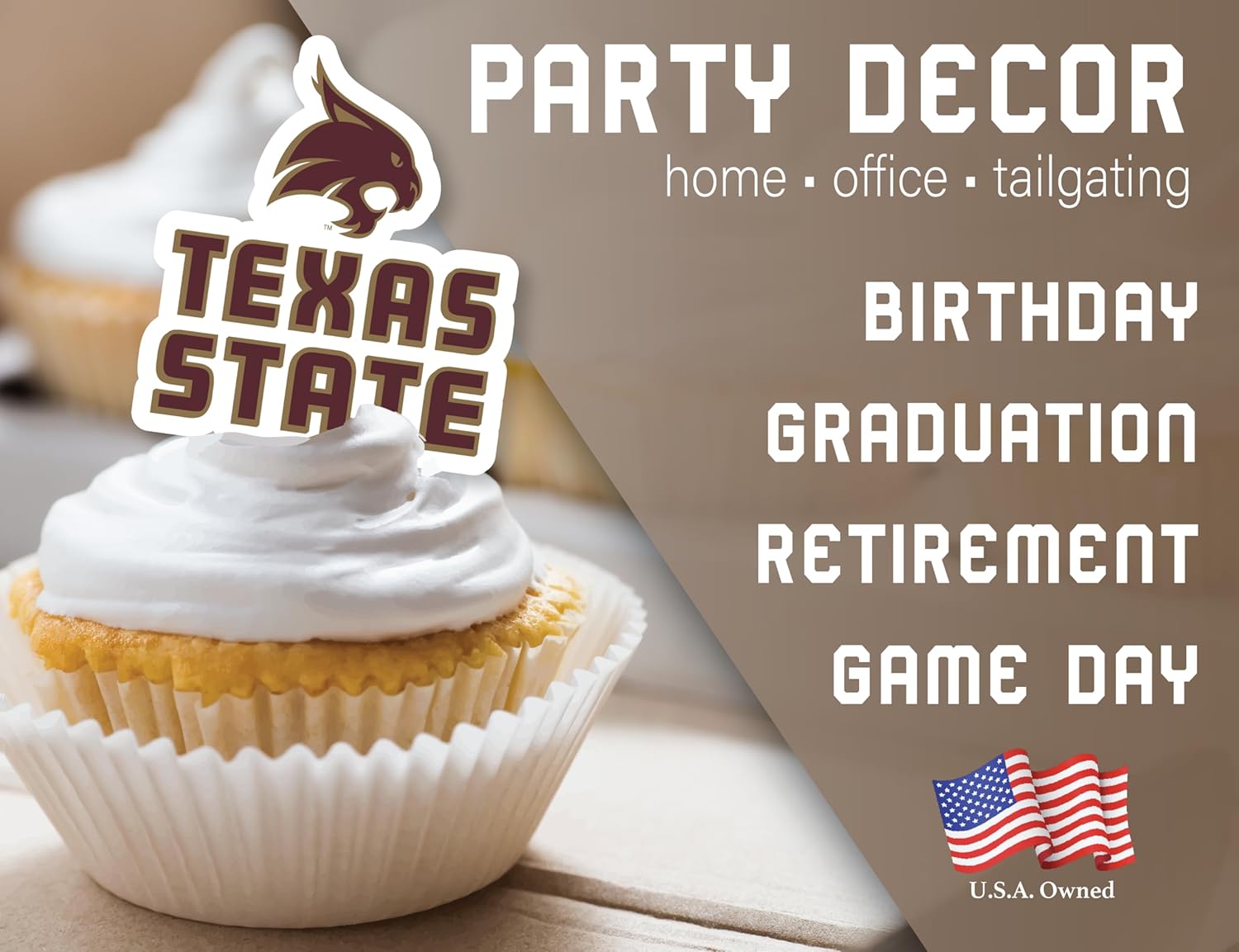 Texas State Party Supplies for TXST Football Birthday Graduation Decor 42 Pieces Texas State Bobcats