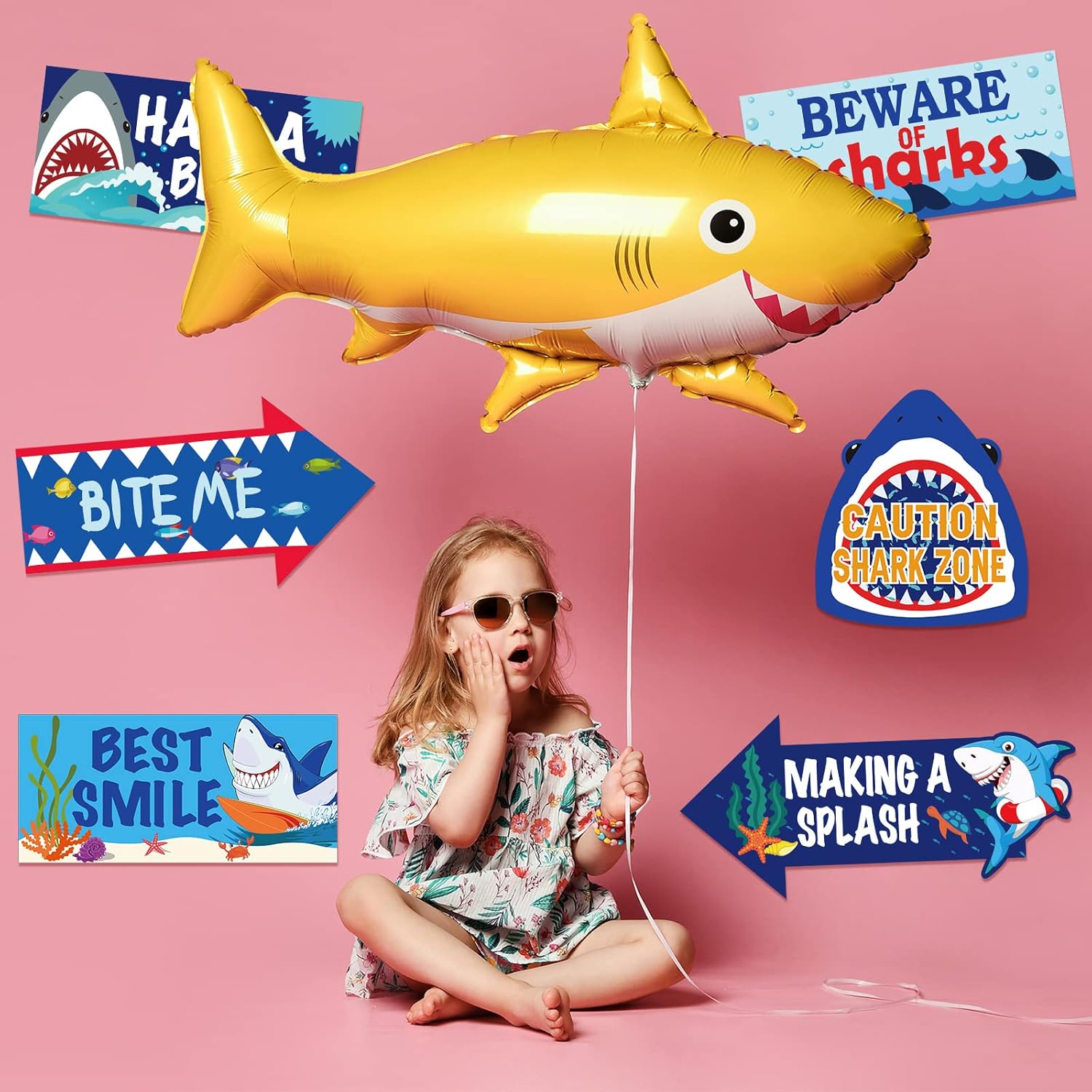 20 Pieces Shark Party Decorations Welcome Signs