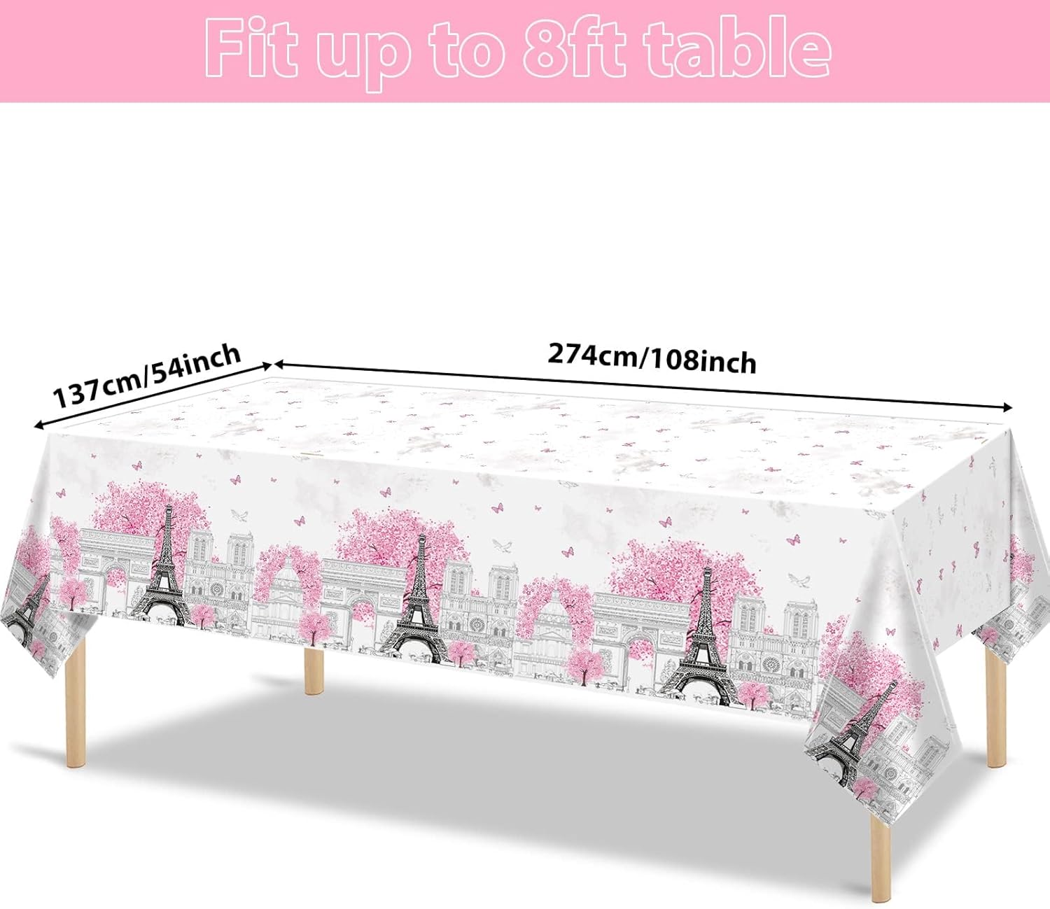 ZOIIWA 3 Piece Paris Eiffel Tower Tablecloths