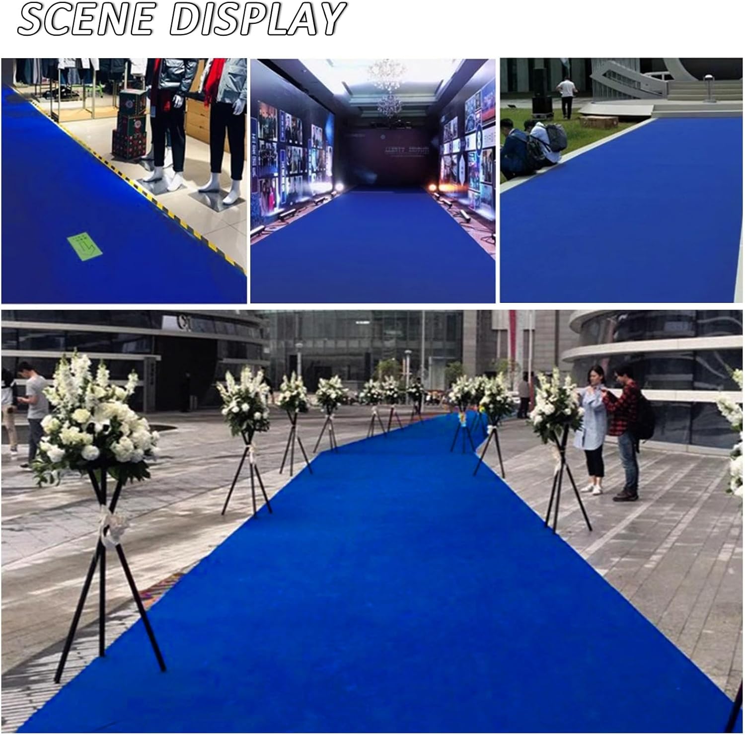 Blue Runner Runway Rug Wedding Aisle Carpet 2mm Thickness