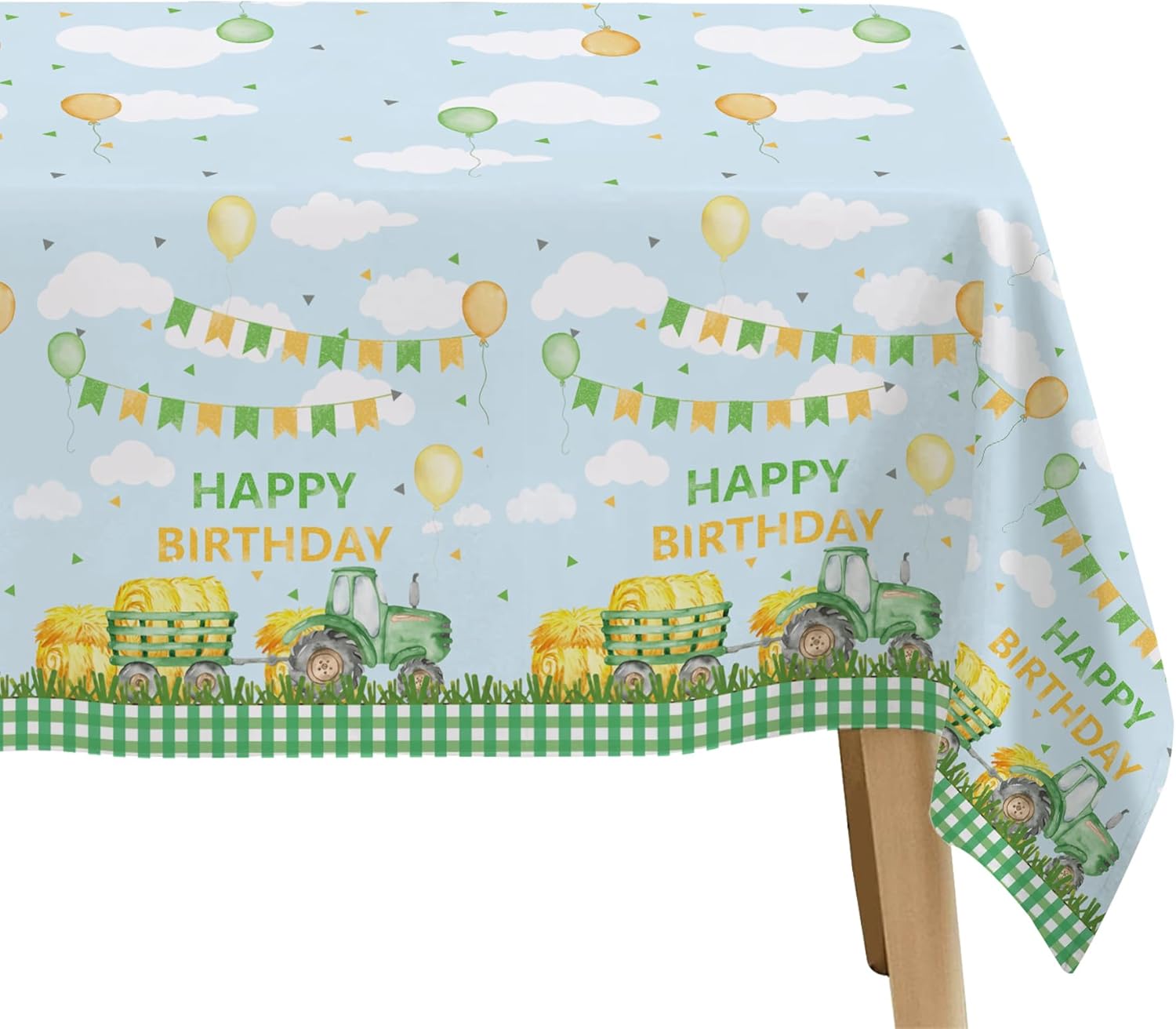 Tractor Birthday Tablecloth Set - 3 Pack 54in x 108in