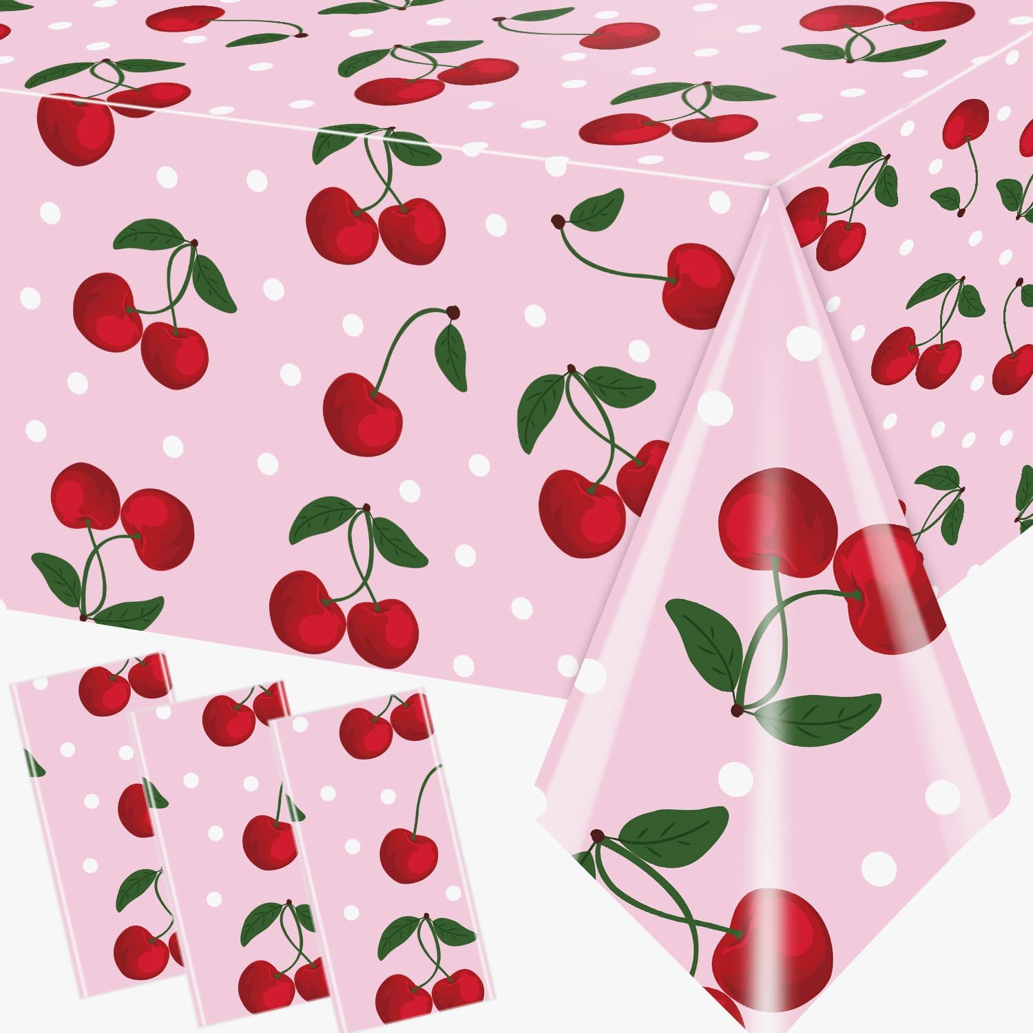 Cherry Themed Tablecloths for Birthday and Baby Shower