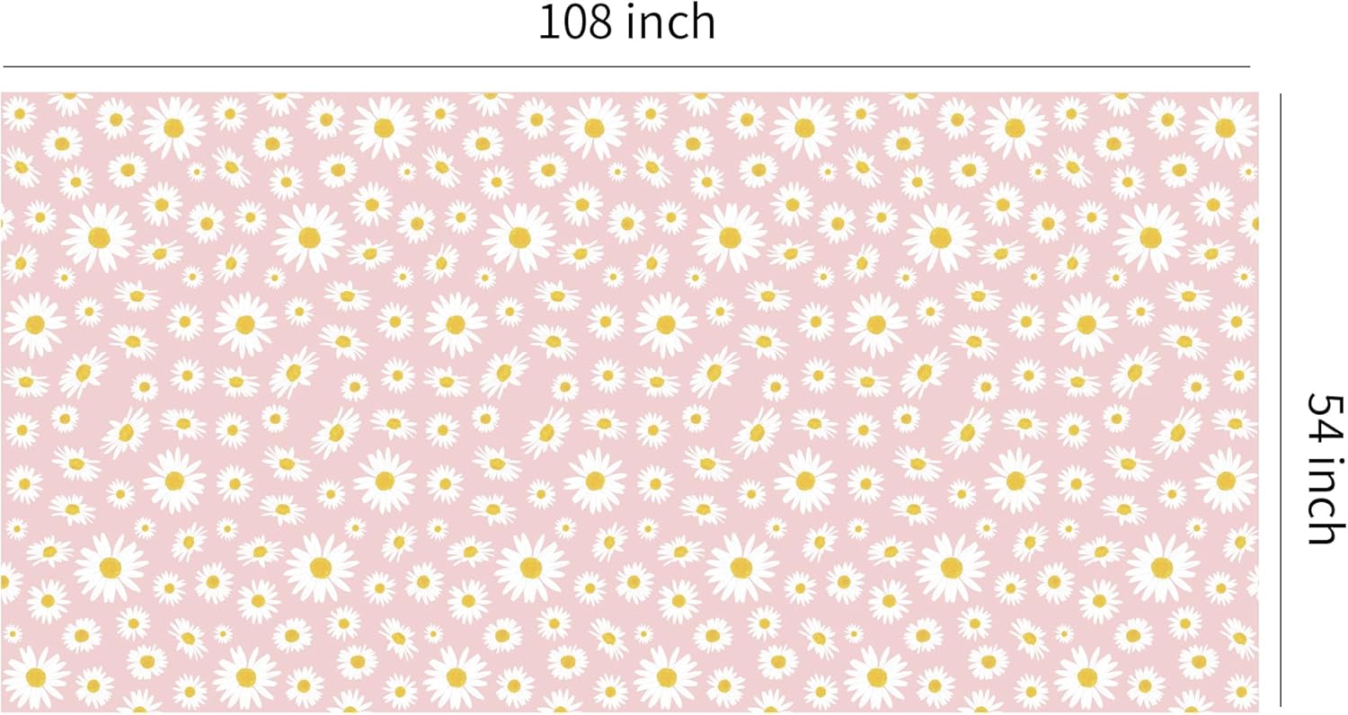 Xigejob Daisy Party Tablecloth 3Pack 54in x 108in