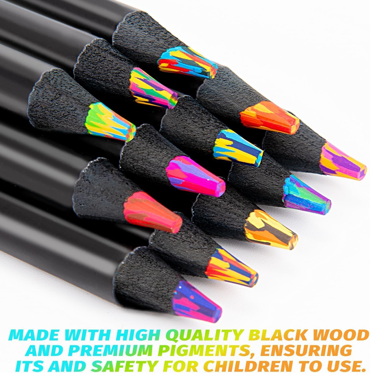 Yangmei 12 Rainbow Colored Pencils for Kids and Adults