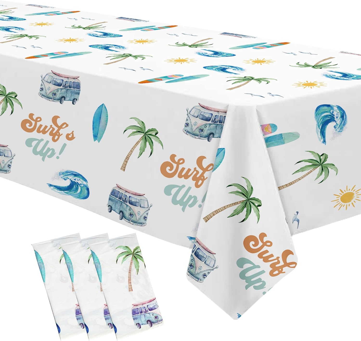 Surfs Up Party Tablecloth Boys 3 Pack