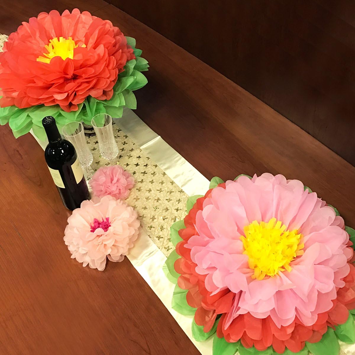Wrapables Tissue Flower Pom Poms Set of 3 White
