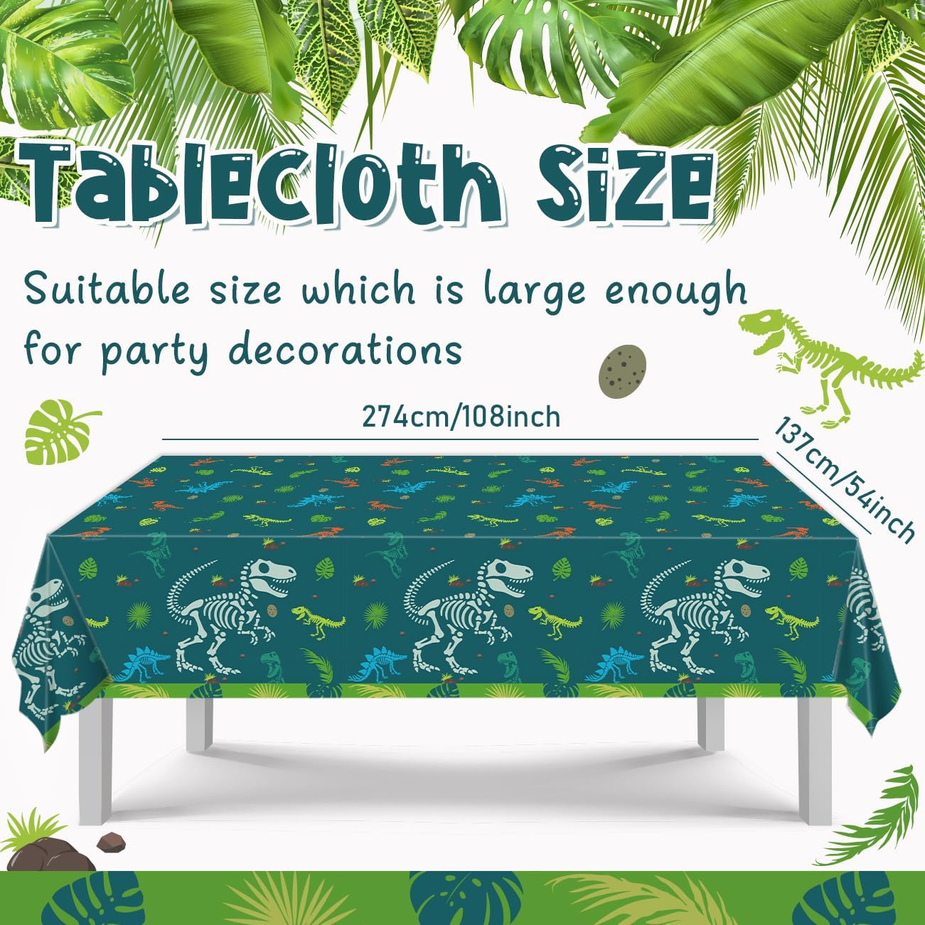 Haimimall Dinosaur Birthday Tablecloth Set of 3