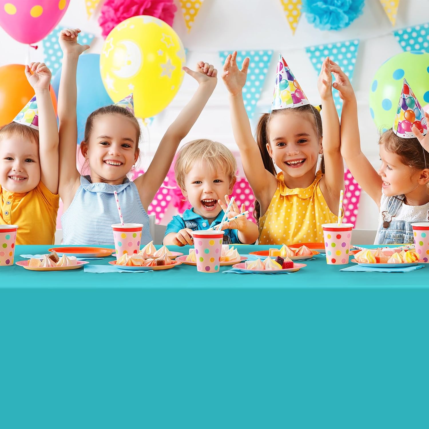 6 Pack Mermaid Tablecloths Blue Purple Princess Decor for Parties