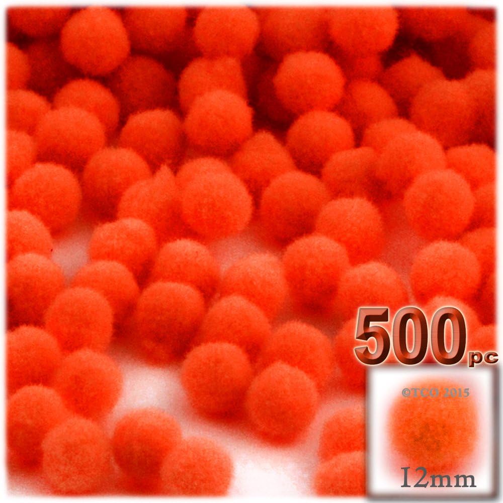 The Crafts Outlet 500-Piece Acrylic Pom Poms 12mm Tan
