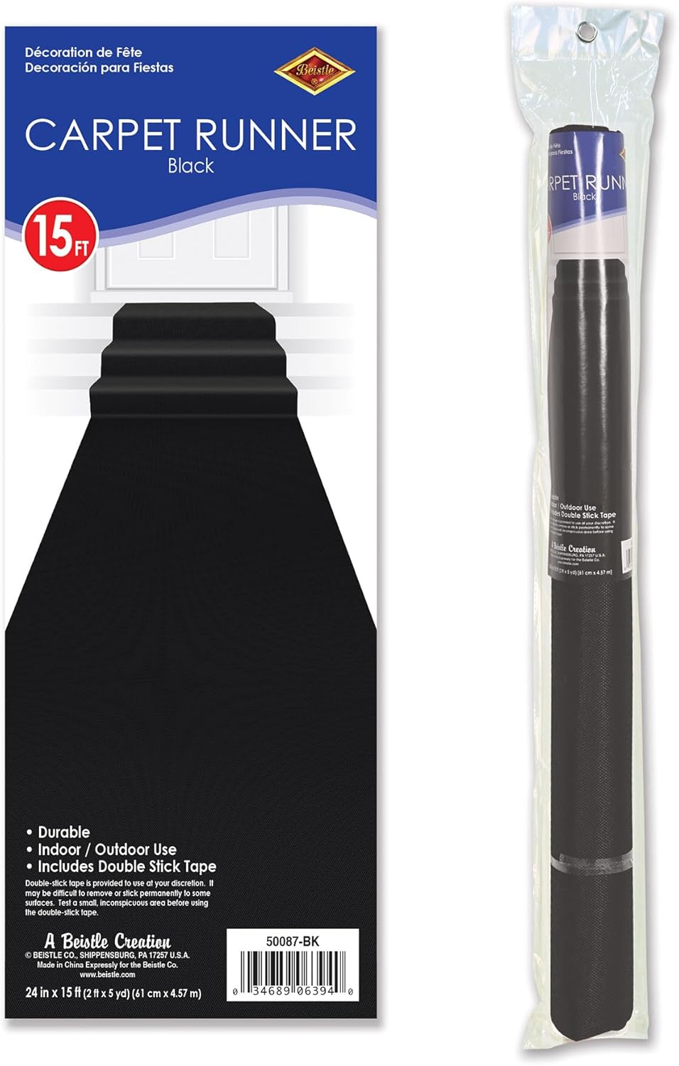 Beistle Black Carpet Runner 24 x 15