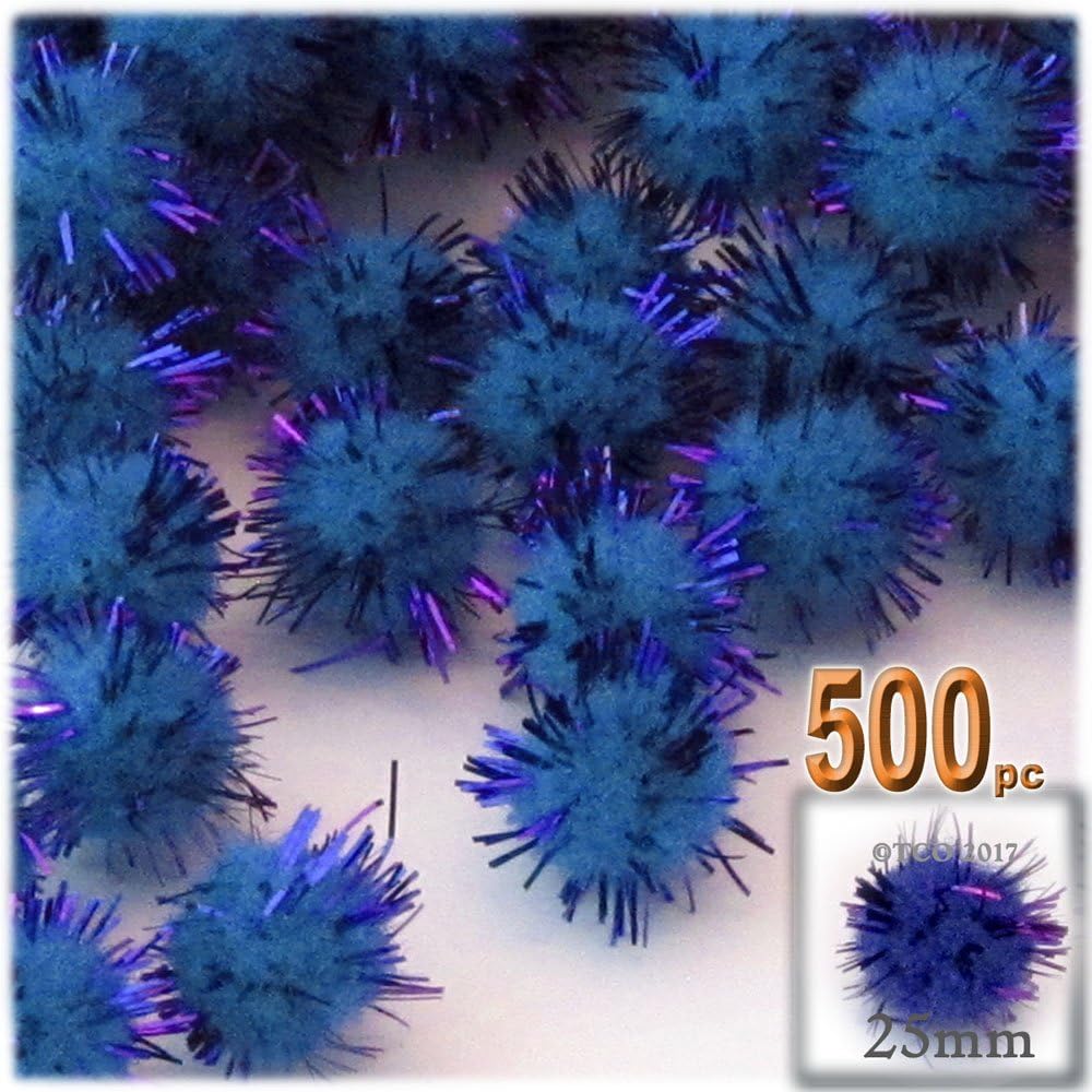 Crafts Outlet Chenille Sparkly Pom Poms Pink Porcupine 10-inch 500-pc