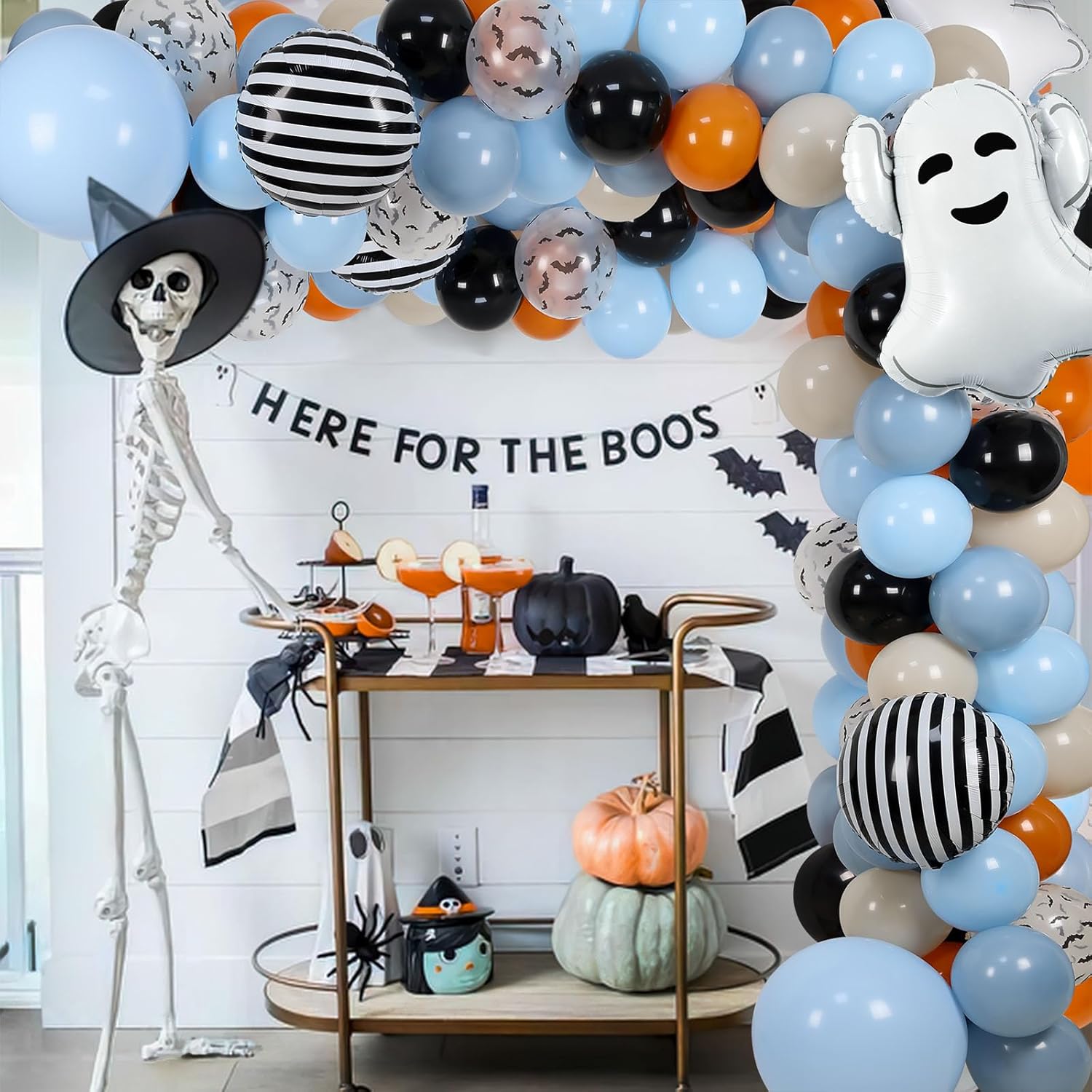 Halloween Baby Shower Balloon Arch Kit with 3D Bats