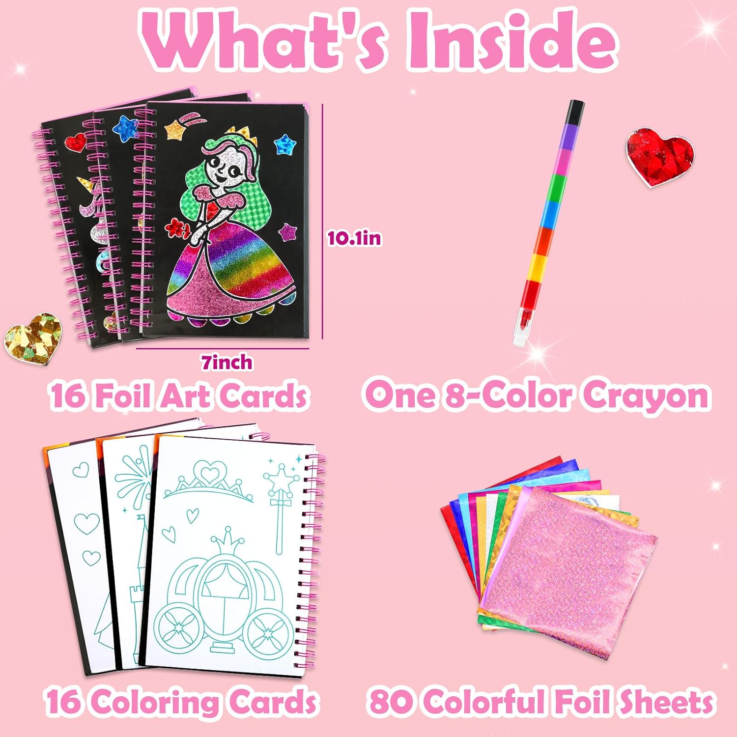 FUNNYBG Foil Art Craft Kit for Kids - Princess Design
