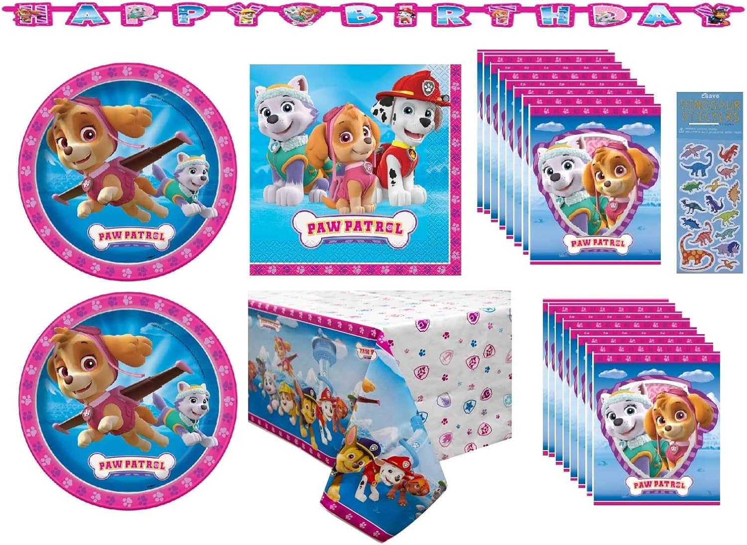 Paw Patrol Girl Pink Party Supplies Bundle