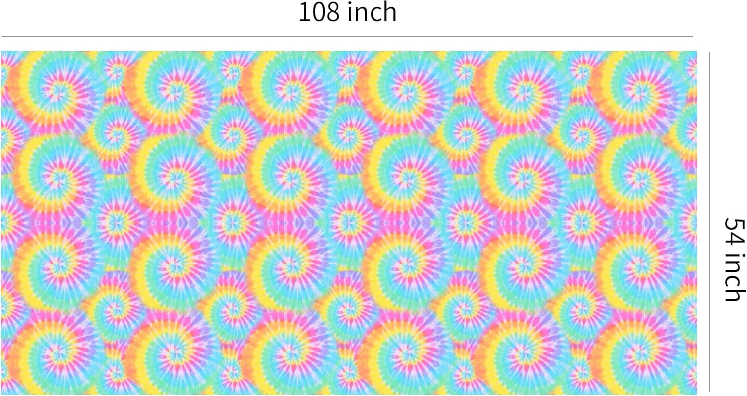 Tie Dye Tablecloth Set - 3 Pack for Birthday Parties