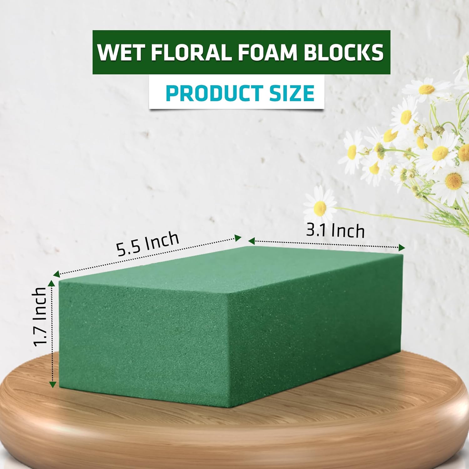 3 PCS Wet Floral Foam Blocks for Fresh Flowers and Decorations