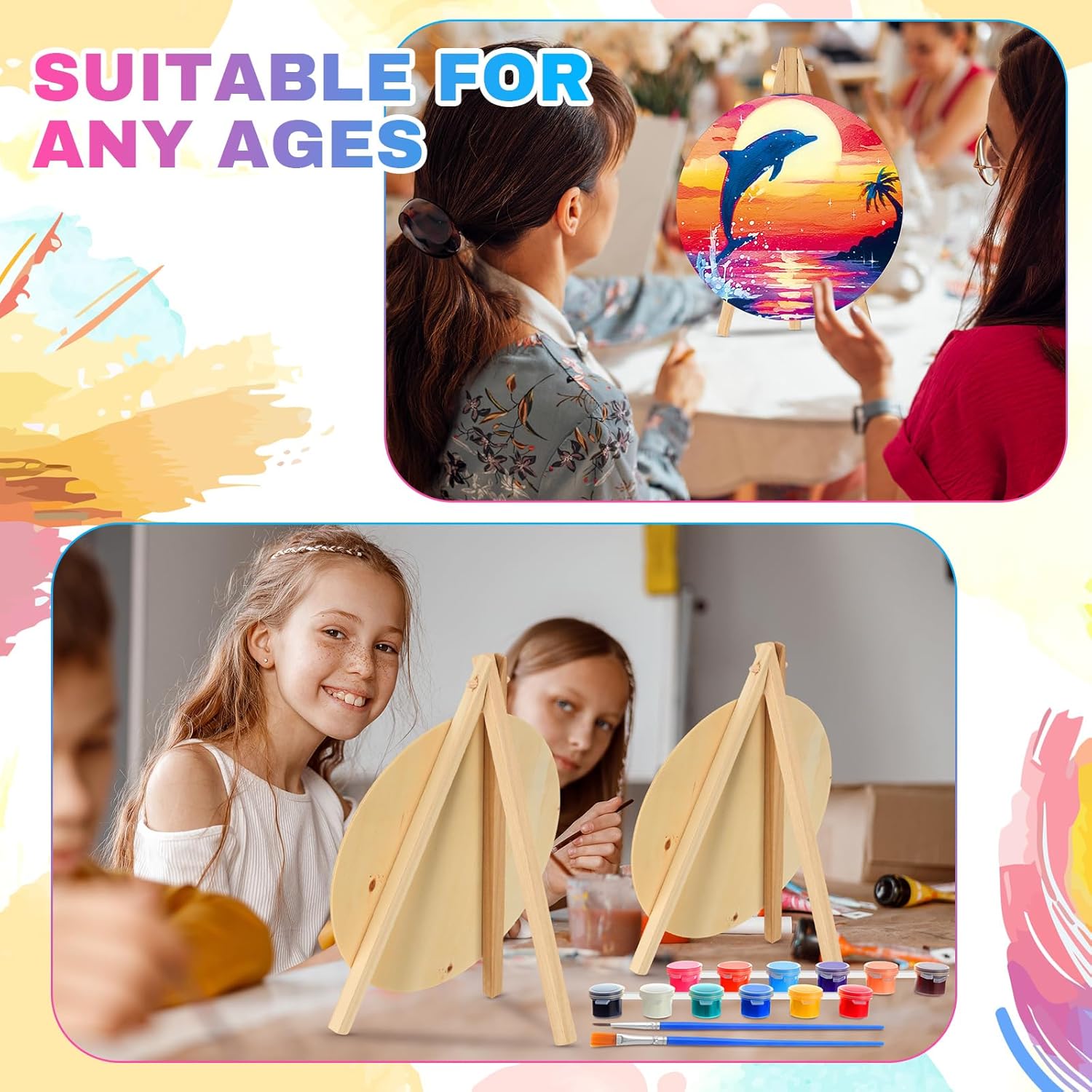 Supervitae 72 Piece Paint and Sip Canvas Kit for Adults
