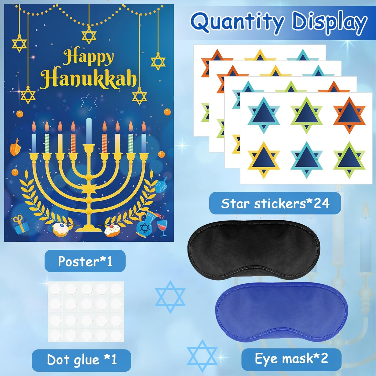 AUGSUN Hanukkah Decorations Game Set