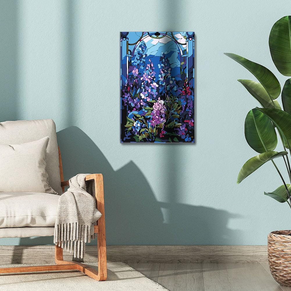 Framed Paint by Numbers Kit for Adults Beginners 78x118 Inch Canvas with Wooden Easel and Frame