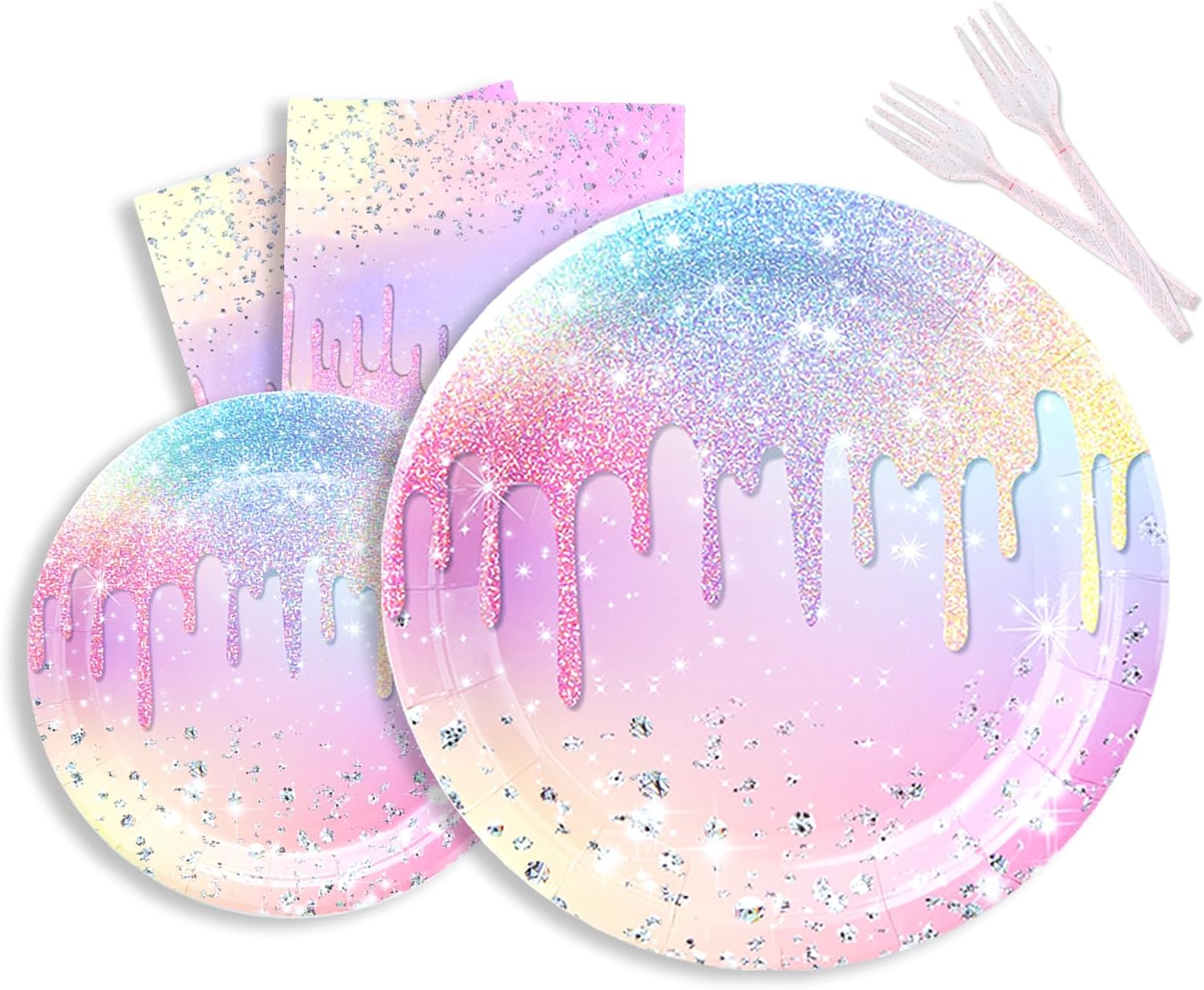 Iridescent Diamond Party Decor Set for 24 Guests