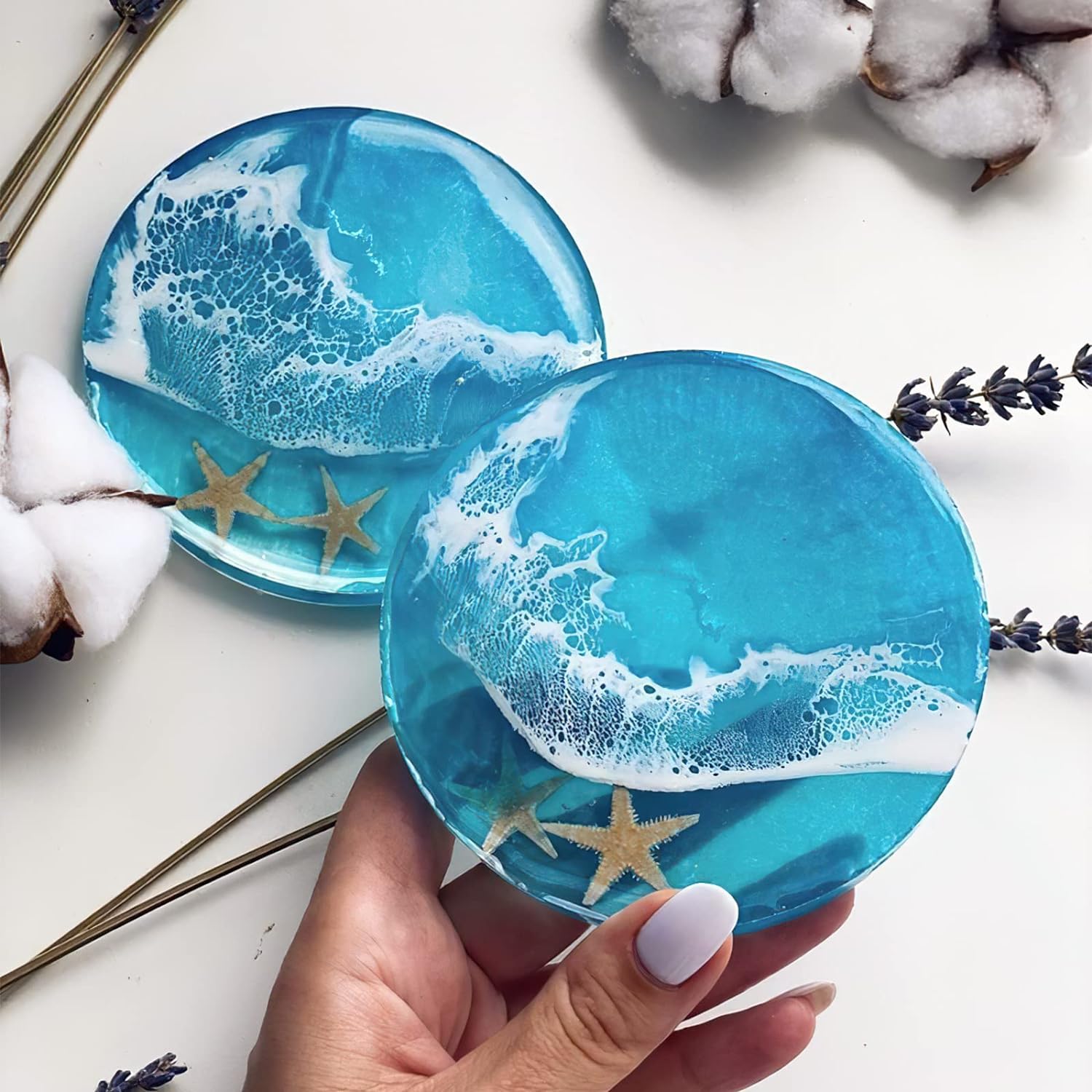 4 PCS Resin Coaster Molds Set for DIY Projects