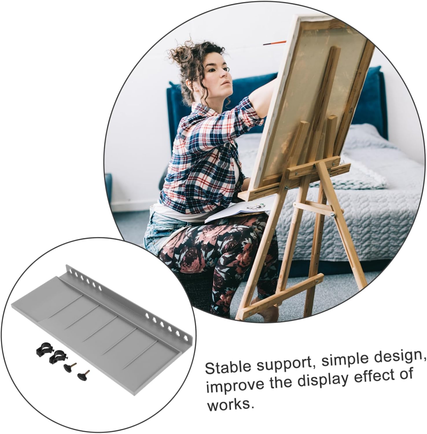 ULDIGI Easel Tray Hand Crank Detachable Paint Holder for Painting Students Lightweight and Storage