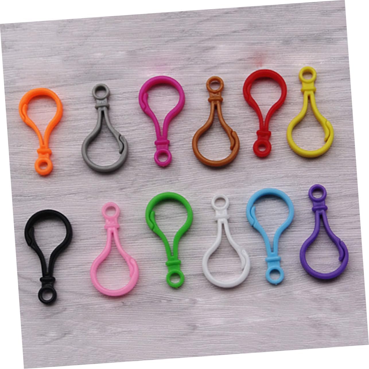 50pcs Assorted Color Acrylic Keyring Clasps for DIY Crafting and Party Favors