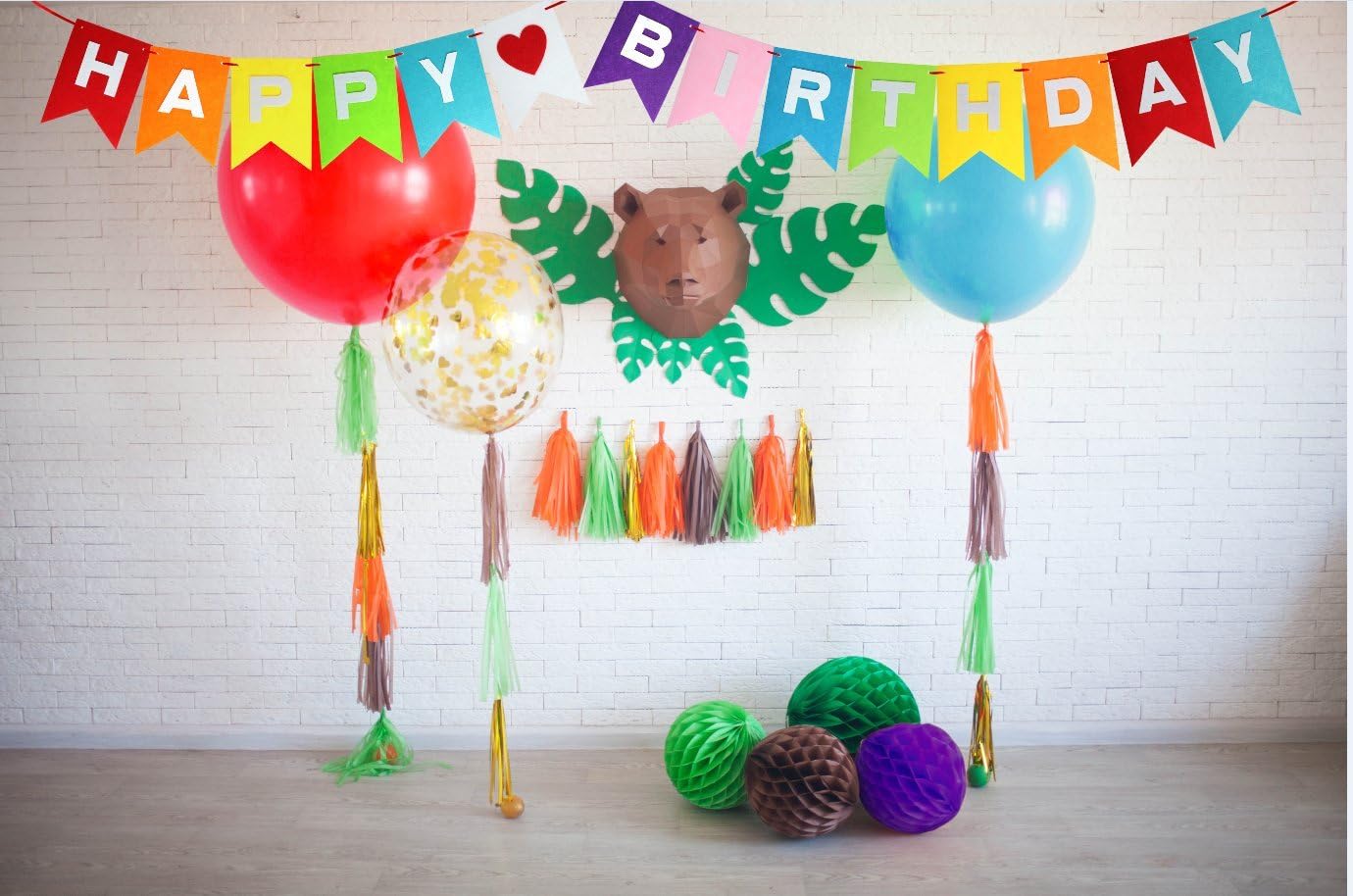 Felt Rainbow Birthday Banner Decor for Kids Party