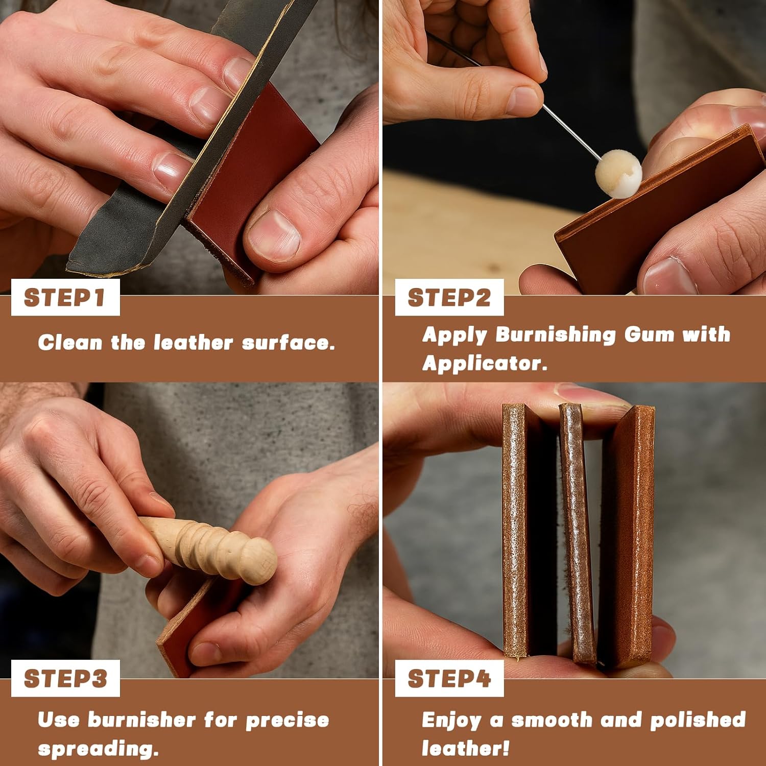 200g Leather Edge Sealer Kit for Smooth Glossy Edges