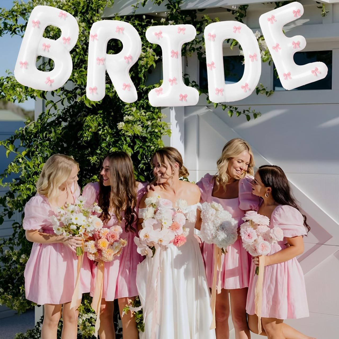 40 Inch Bride Balloon with Pink Bows Wedding Decor