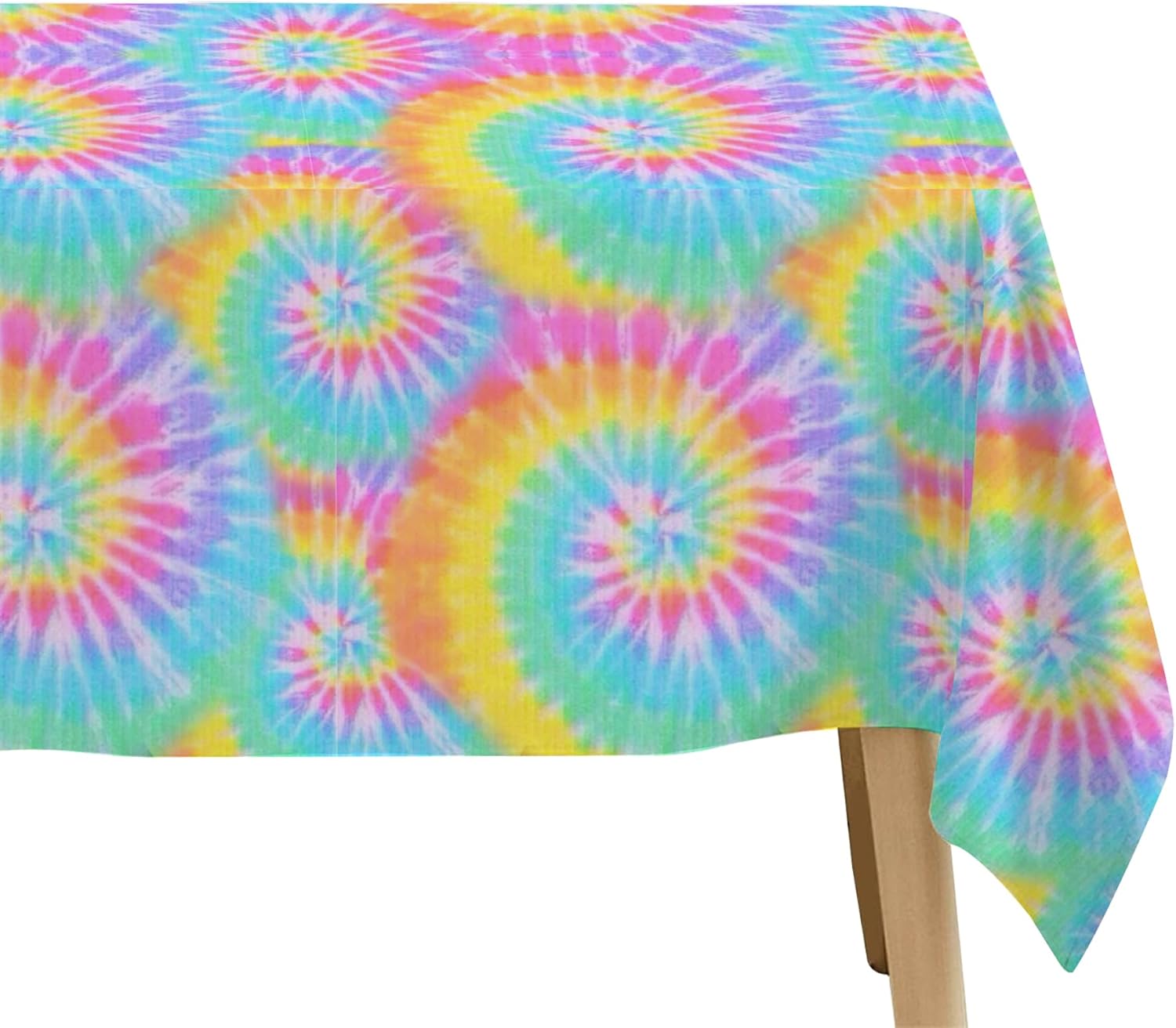 Tie Dye Tablecloth Set - 3 Pack for Birthday Parties