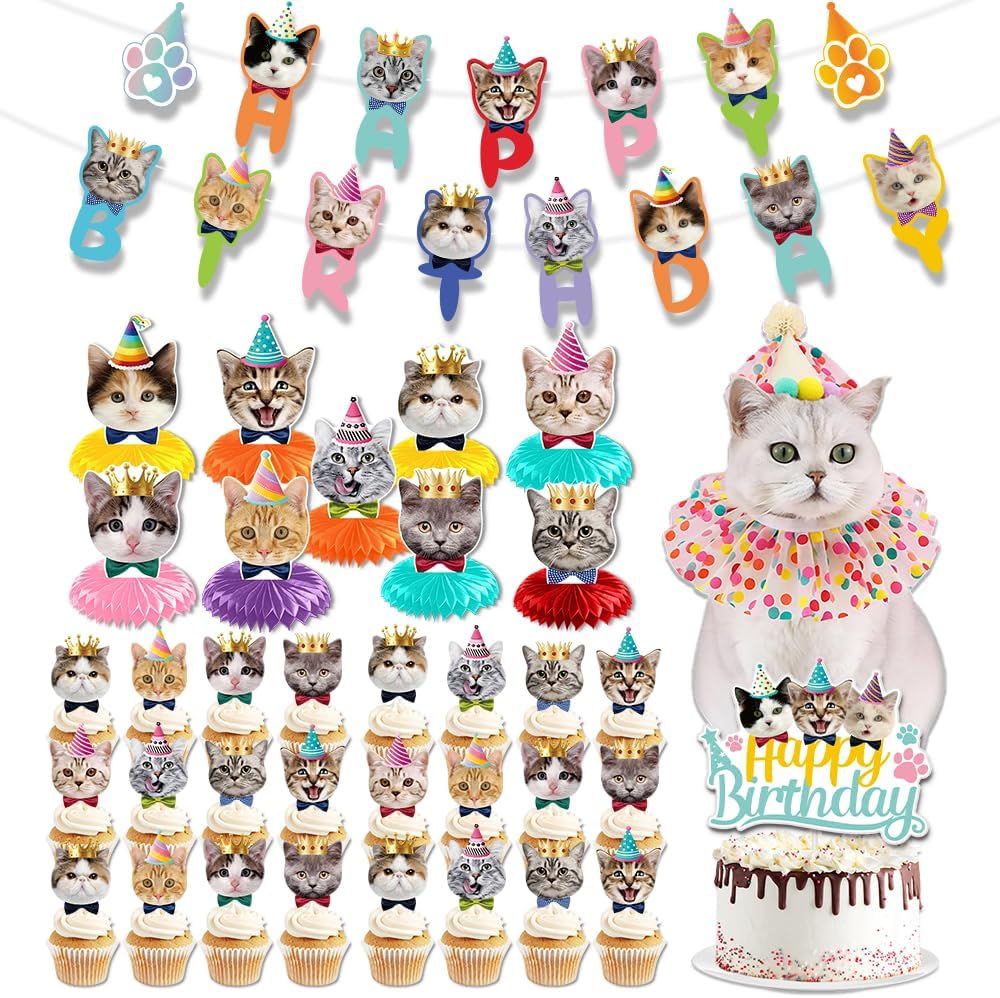Cat Birthday Party Decorations Kit 38 Pcs