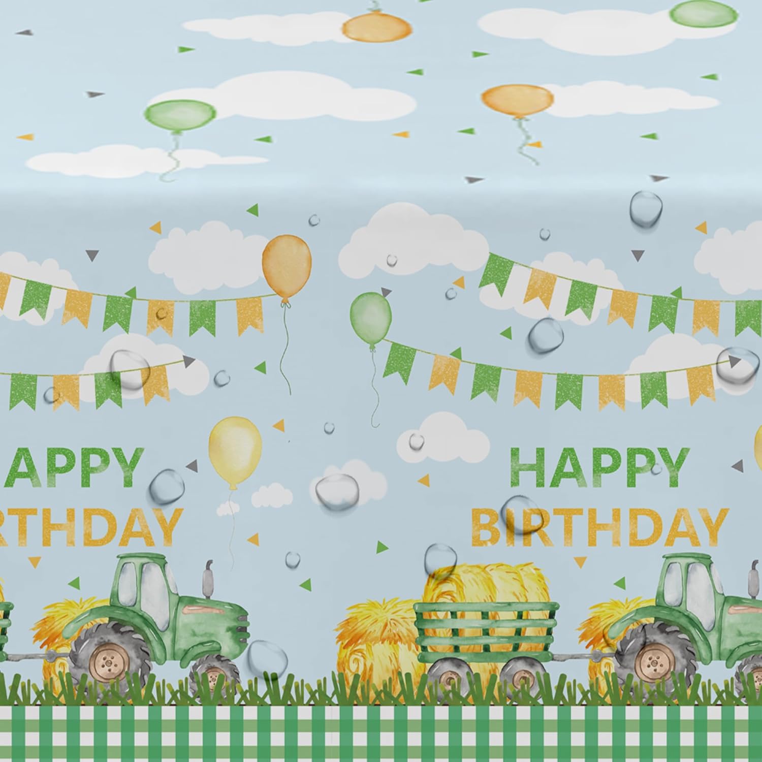 Tractor Birthday Tablecloth Set - 3 Pack 54in x 108in
