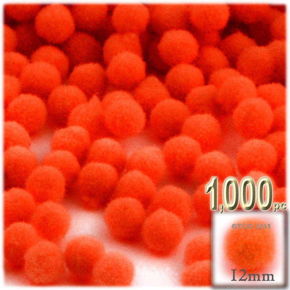 The Crafts Outlet 1000 Piece Red Pom Poms 12mm