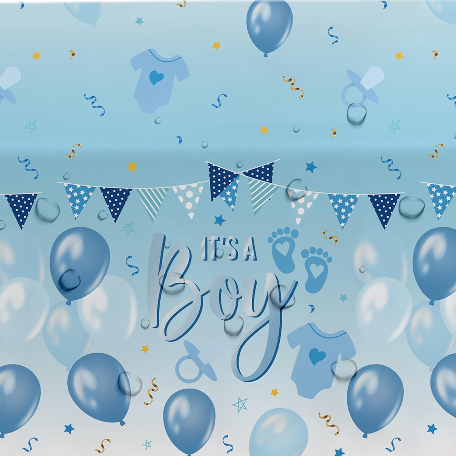 Blue Balloon Baby Shower Tablecloth Set 3 Pack