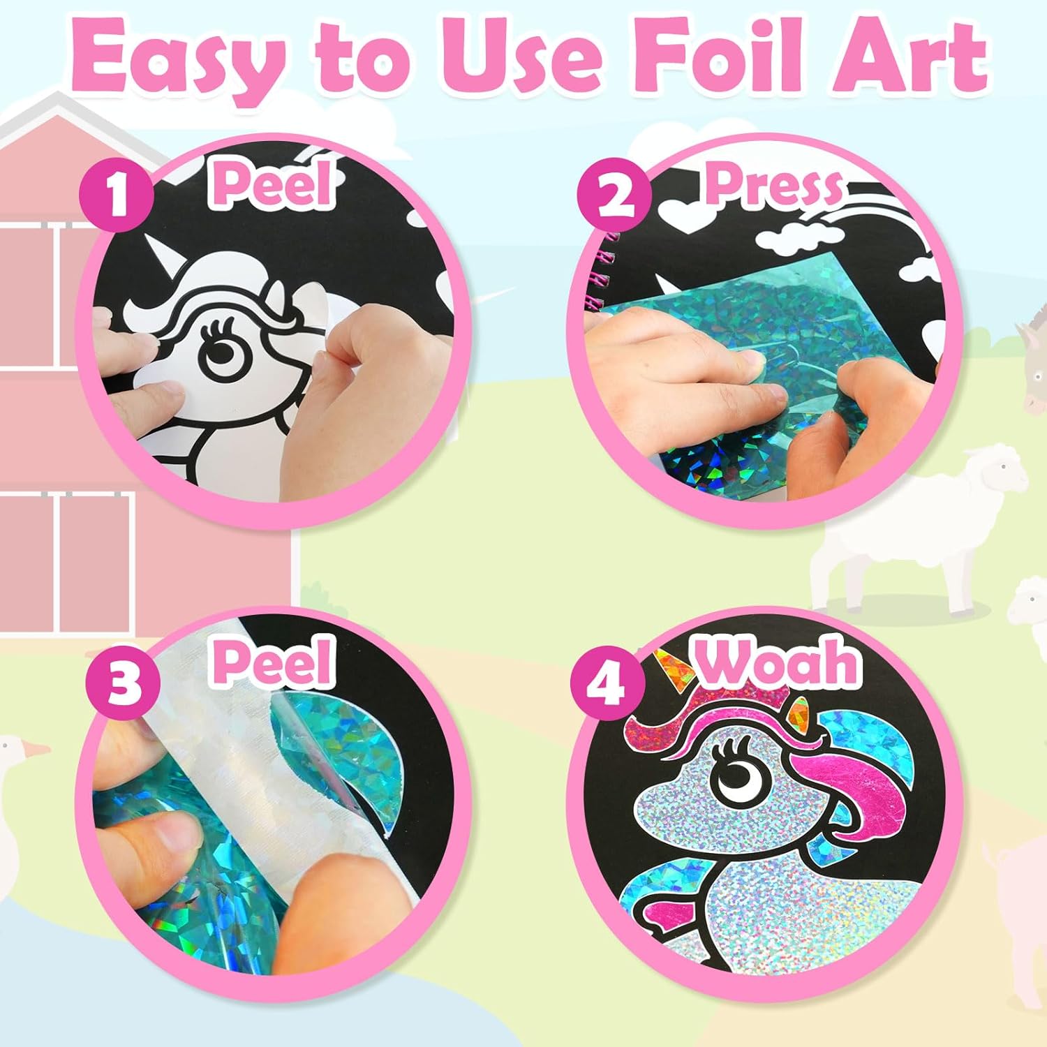 FUNNYBG Foil Art Craft Kit for Kids - Princess Design