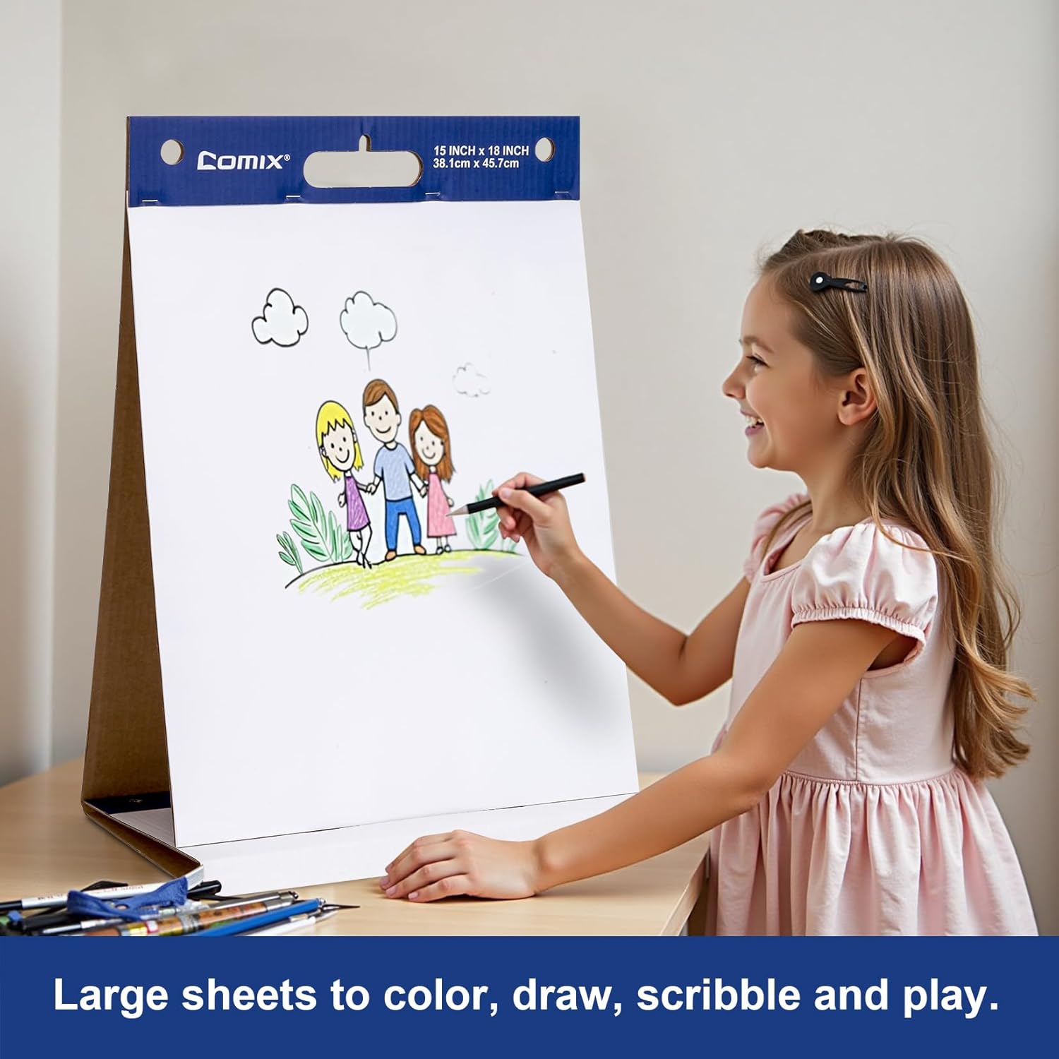 Comix Sticky Portable Tabletop Easel Pads 15x18 Inches