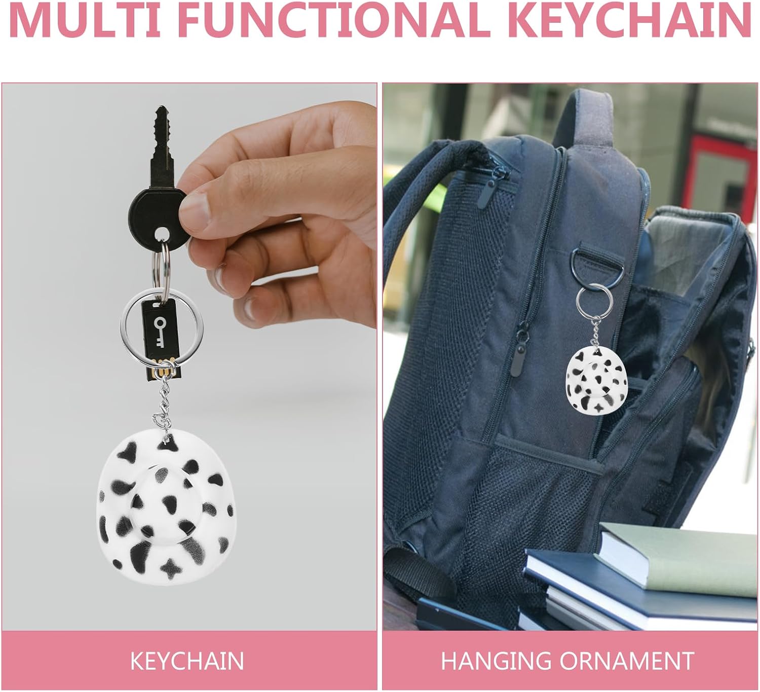 LUOZZY 4 Pcs Vintage Cowboy Hat Keychain Set