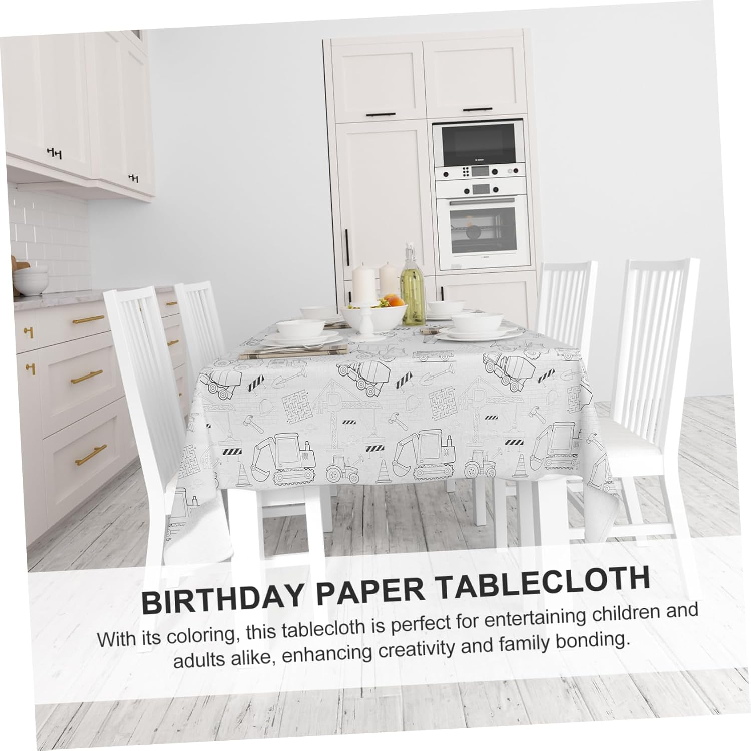Jojofuny Birthday Themed Paper Tablecloth for Boys and Girls Parties