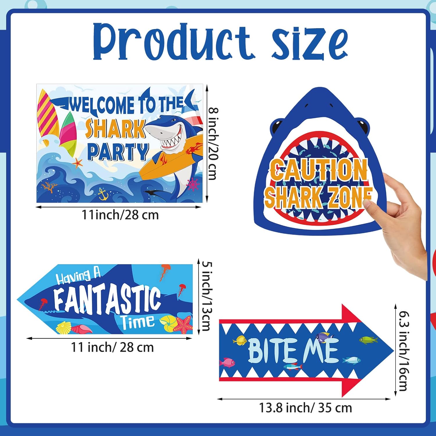 20 Pieces Shark Party Decorations Welcome Signs
