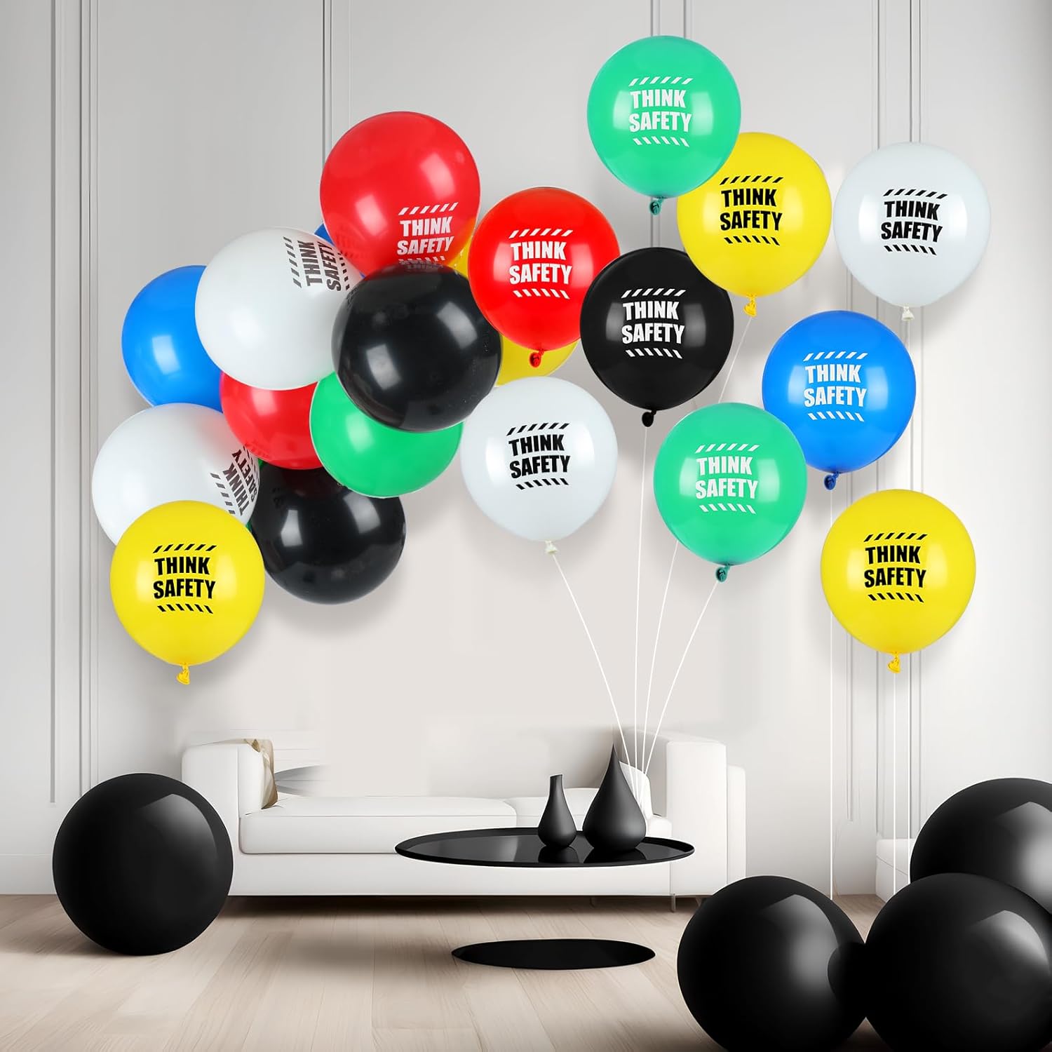 Gejoy 60 Pcs Safety Month Balloons 12 Inch Latex Decorations